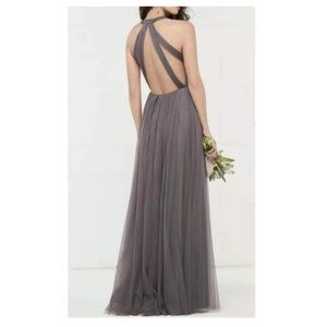 WTOO Pewter Tulle bridesmaid dress #D